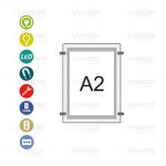 PORTACARTEL LED "SIST.CABLE" A2 VERTICAL 12V-9,6w