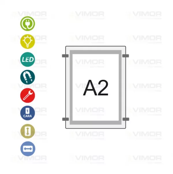 PORTACARTEL LED "SIST.CABLE" A2 VERTICAL 12V-9,6w