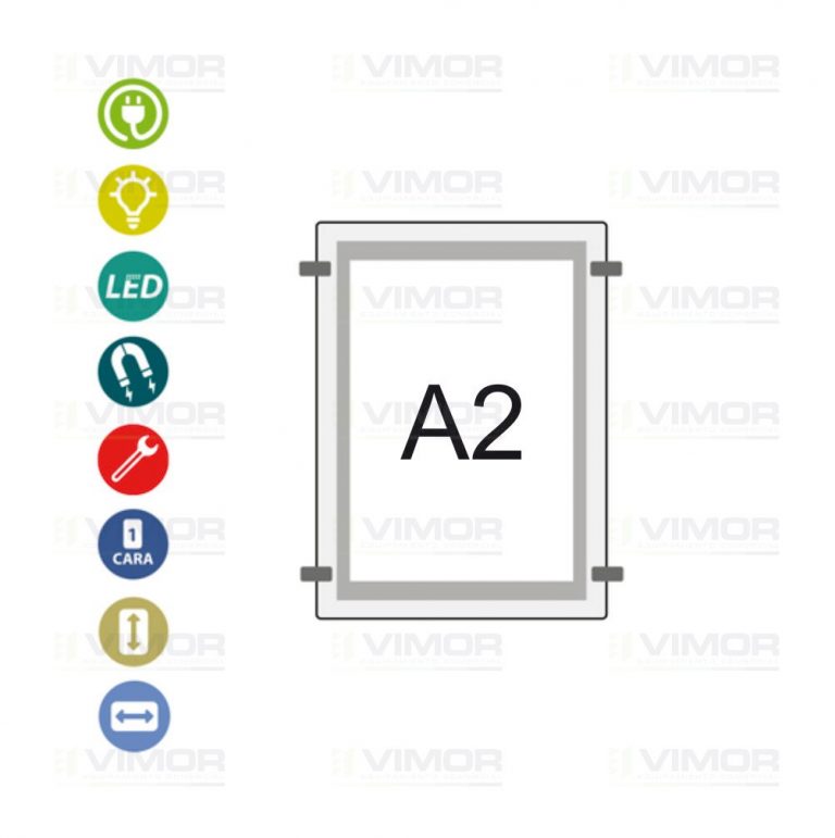 PORTACARTEL LED "SIST.CABLE" A2 VERTICAL 12V-9,6w