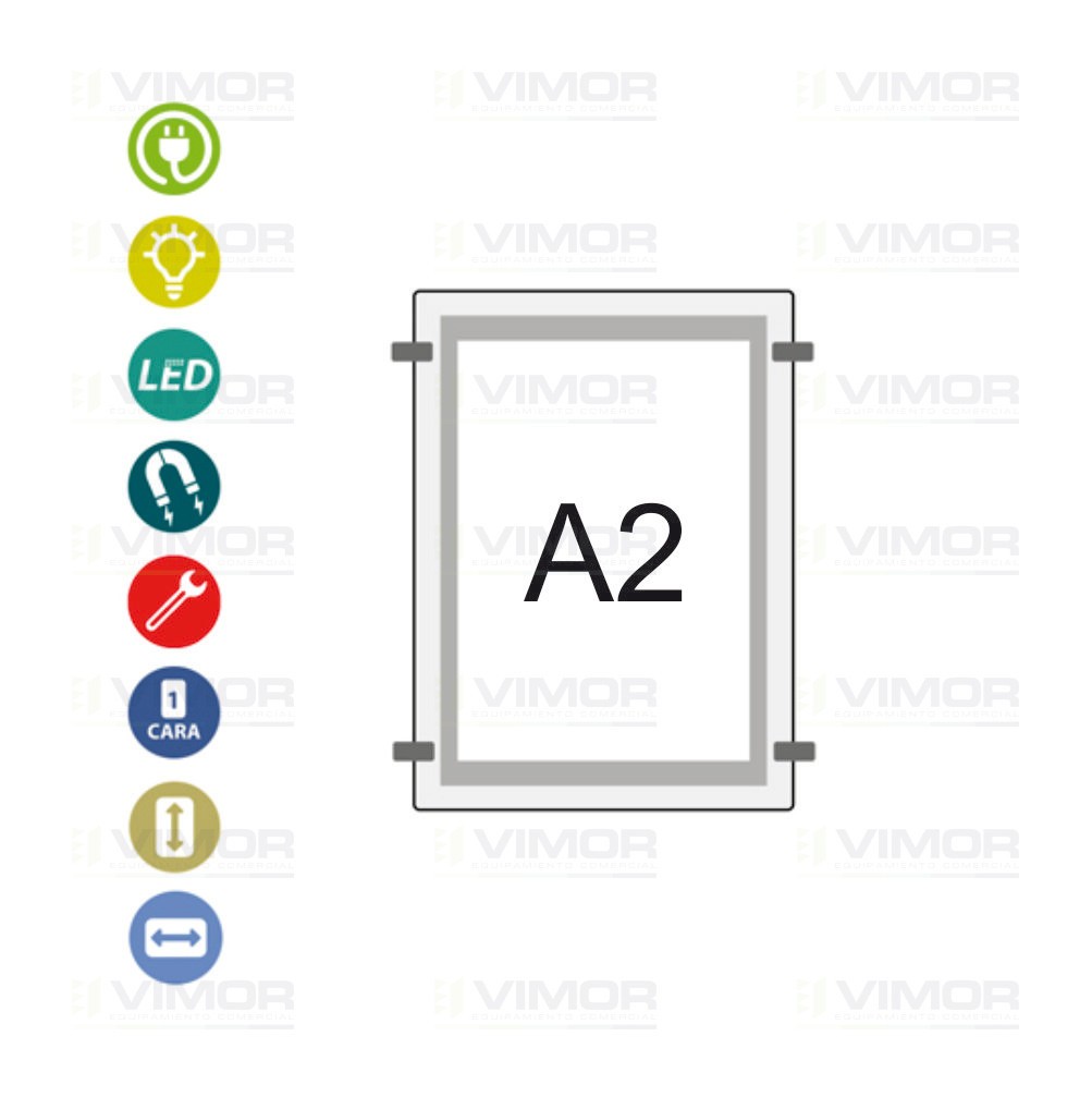 PORTACARTEL LED "SIST.CABLE" A2 VERTICAL 12V-9,6w