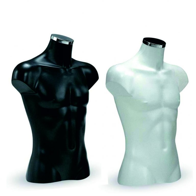 BUSTO PLASTICO TORSO CABALLERO CAMISA NEGRO