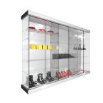 CONJUNTO 3 VITRINAS 1234 CON TECHO MADERA Y FOCOS