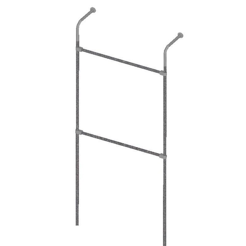 MODULO TUBO 25mm CODO 2 BARRAS COLGADORAS 90cms INICIAL