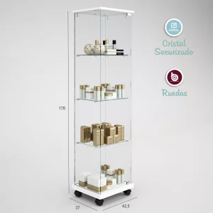 12041-Vitrina-eco-cristal-templado-techo-madera-blanca-ruedas