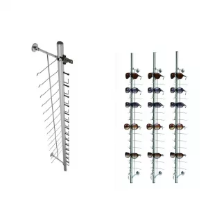 EXPOSITOR aluminio a pared 14 GAFAS REDONDO 120cm