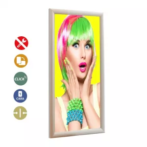 PORTACARTEL APERTURA FRONTAL INGLETE ( 38x98cm ZONA VISIBLE)