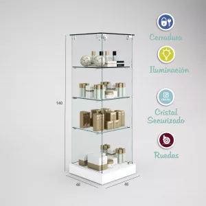 Vitrina-cristal-8mm-templado-3 estantes-460x460x1400