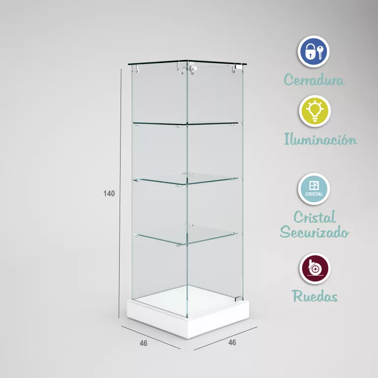 Vitrina-cristal-8mm-templado-3 estantes-460x460x1400