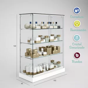 Vitrina-cristal-8mm-templado-3 estantes-1020x460x1400