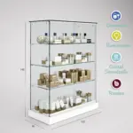 1223 - VITRINA CRISTAL TEMPLADO 3 ESTANTES 1020x460x1400-BLANCO
