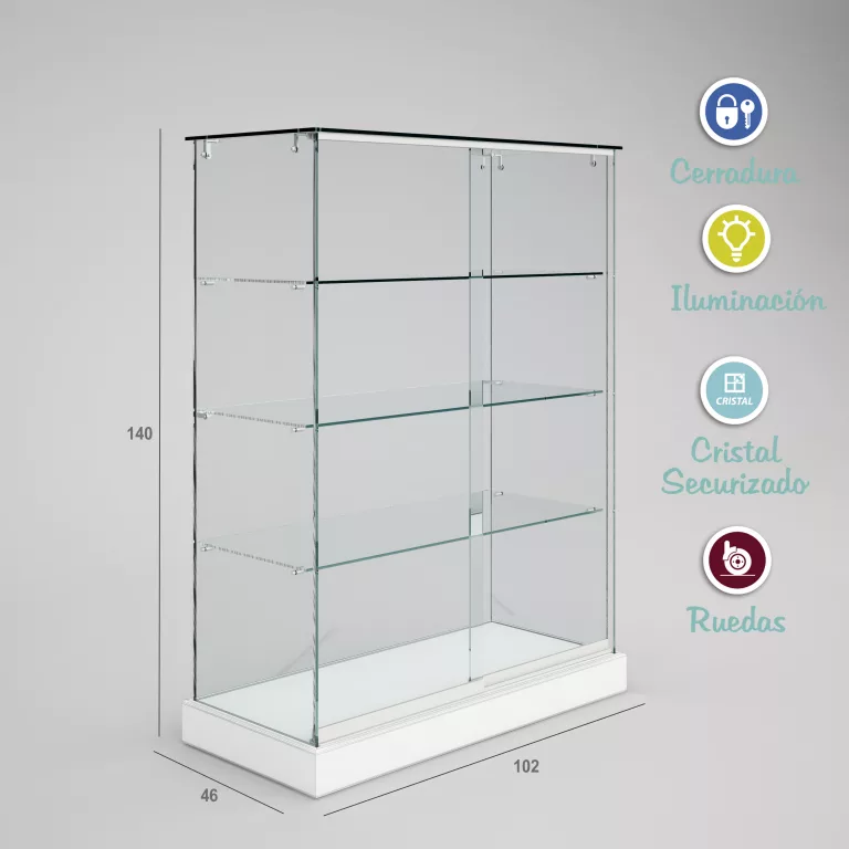 Vitrina-cristal-8mm-templado-3 estantes-1020x460x1400