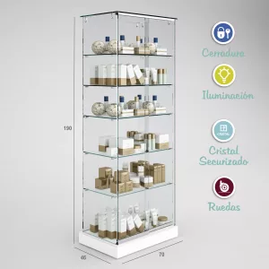 Vitrina-cristal-8mm-templado-5 estantes-700x460x1900
