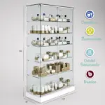 1234 - VITRINA CRISTAL TEMPLADO 5 ESTANTES 1020x460x1900-BLANCO