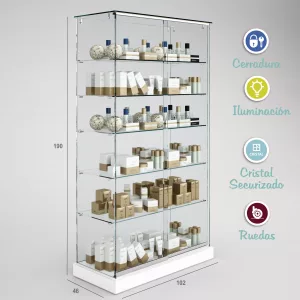 Vitrina-cristal-8mm-templado-5 estantes-1020x460x1900