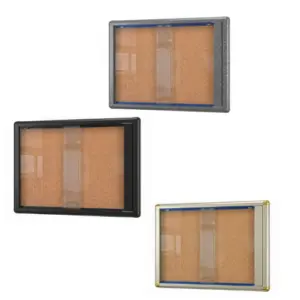 Vitrina mensajes anuncios en aluminio click puertas correderas