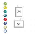 CARPETA LED IMAN DOBLE A4 CARRIL COMBINABLE-MULTIPOSICION