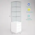 12952 - VITRINA CRISTAL TEMPLADO 3 ESTANTES Y BUCH DE 3 CAJONES