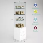 Vitrina-cristal-templado-3 estantes-buch-3 cajones
