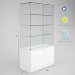 12955 - VITRINA CRISTAL TEMPLADO 3 ESTANTES Y BUCH DE 2 PUERTAS