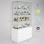 Vitrina-cristal-templado-3 estantes-buch de 6 cajones-altura 190cm