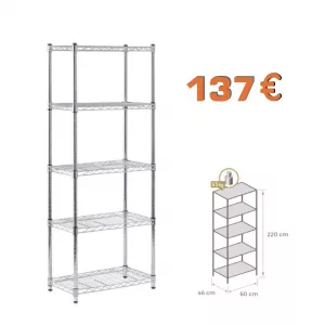 Estantería tubo bambú 60x220cm con 5 estantes Eco 60x46cm