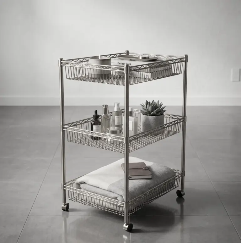Estantería tubo bambú 91x115x60cm con 3 cestas rectas