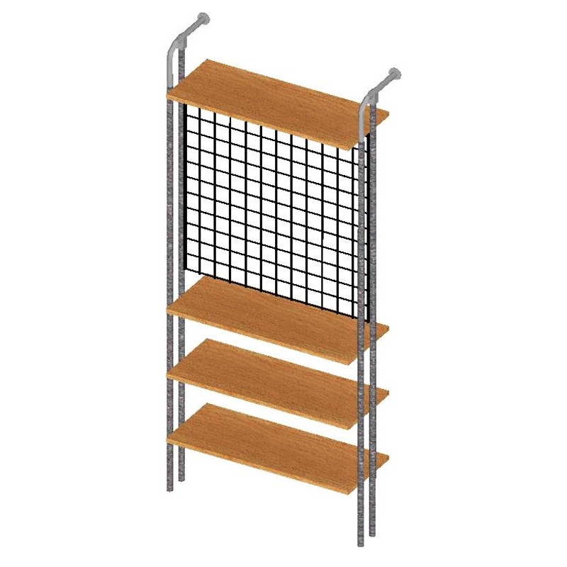 MOD.DOBLE TUBO 25mm CODO 4 EST.MADERA Y MALLA