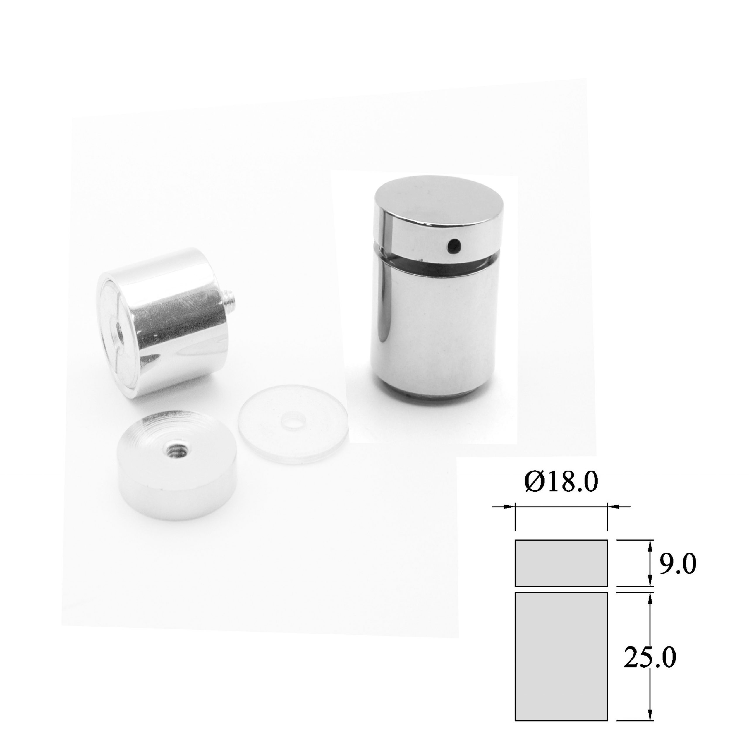 ACCESORIOS CARTERLERIA SEPARADOR PLACA PARED 25mm - 18mmDiam.