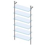 MODULO TUBO 25mm RECTO 6 ESTANTES CRISTAL