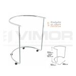 EXPOSITOR LUNA CURVO CON RUEDAS CROMADO 110/167cm 84cm. DIAMETRO.