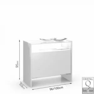 Mostrador vitrina corta 100cm alto 95cm - CRISTAL TEMPLADO