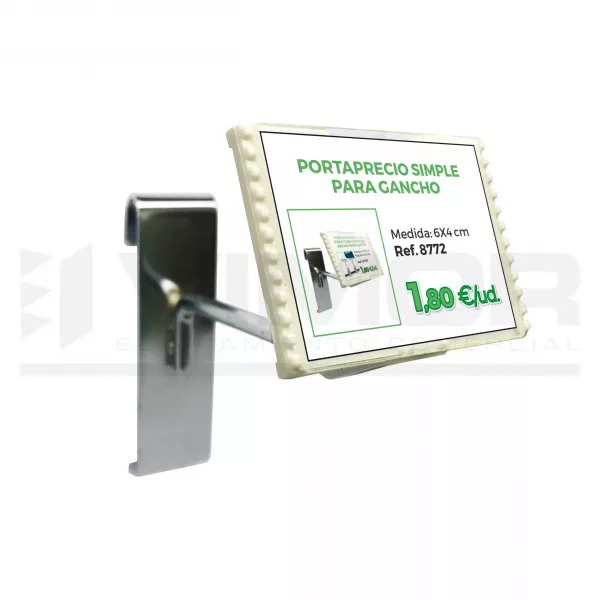 PORTAPRECIOS PLASTICO PARA GANCHO SIMPLE 6cm