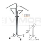 EXPOSITOR ASPA 4 BRAZOS INCLINADOS AJUSTABLES, RUEDAS 50mm