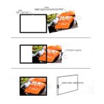 PORTACARTEL LED SOBRE A4 CON ENGANCHES A PARED Y MESA