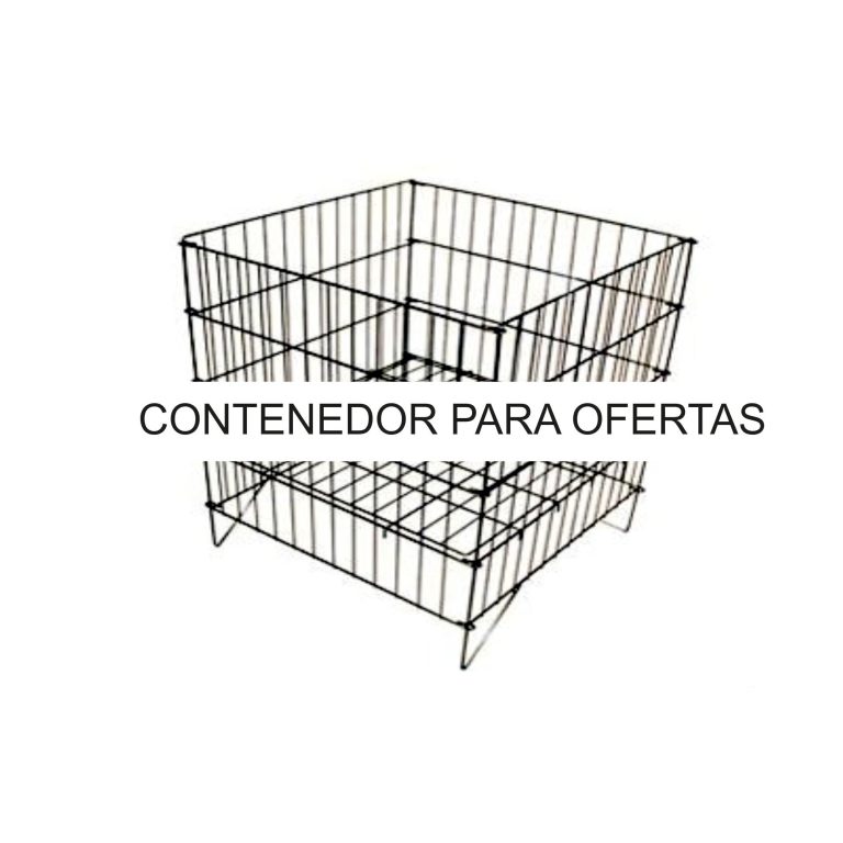 CONTENEDOR DE MALLA PARA OFERTAS CROMADO