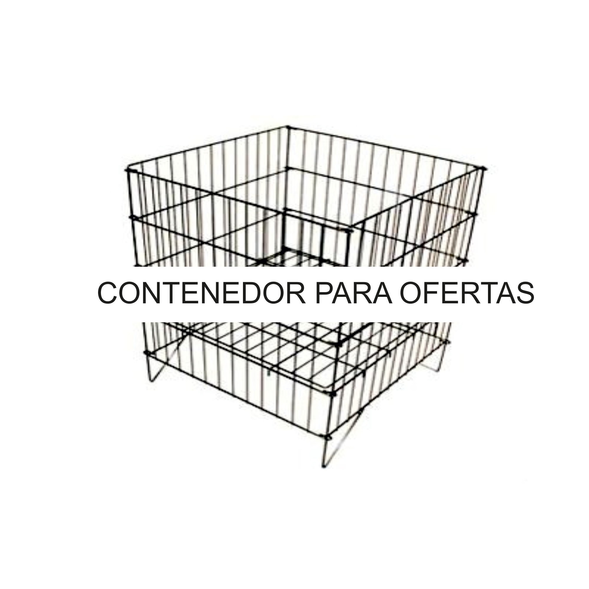 CONTENEDOR DE MALLA PARA OFERTAS CROMADO