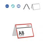 PORTACARTEL TARJETA DOBLE A8 7,5X5,2 cm (en paquete de 10uds)