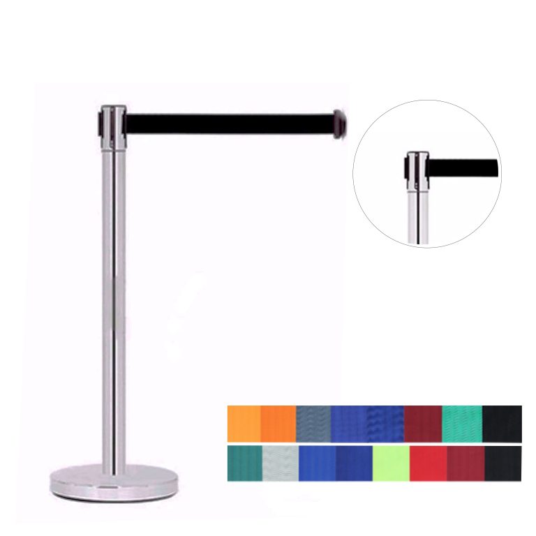 CATENARIA CROMADA CON CINTA RETRACTIL