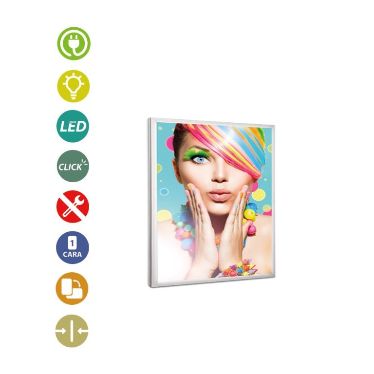 PORTACARTEL LED APERTURA FRONTAL 600x600mm