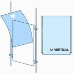 PORTACARTEL DIN A4 VERTICAL PARA CABLE TRANSPARENTE DIN-A4