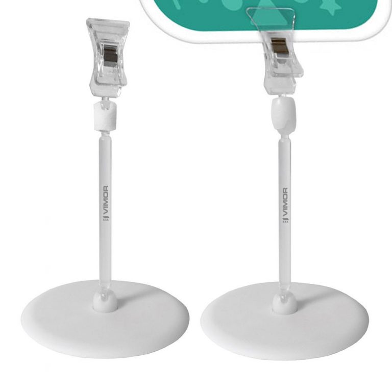 PORTAPRECIOS PINZA ESTRECHA/ BASE ADHESIVA 13.5cm. (en paquete de 5uds)