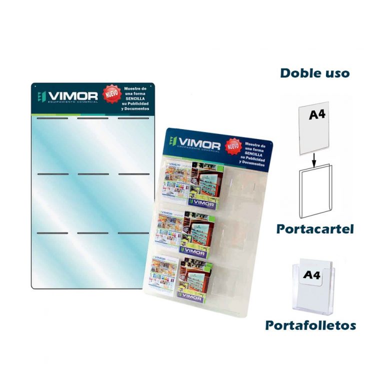 EXPOSITOR 9 RANURAS PORTACARTELES/PORTAFOLLETOS A4