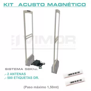 KIT SISTEMA 58Khz. ACUSTO MAGNETICO 2 ANTENAS (Paso maximo 1,50mt) CON 500 ETIQUETAS DR.