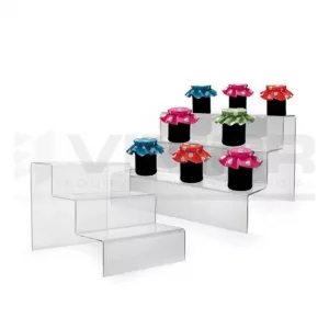 EXPOSITOR ESCALERA 3 PELDAÑOS A-23cm C-28,5cm B-22cm