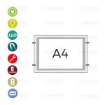 PORTACARTEL MAGNETICO DOBLE LED "SIST.CABLE" 4 HORIZONTAL 12V-6,7w