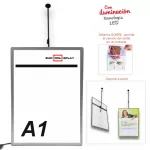 Portacartel sobre led a techo