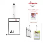 Portacartel sobre led a techo