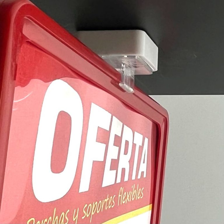 Soporte magnético con clip central para cartel