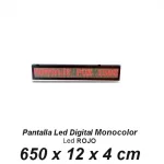 Pantalla digital para interior monocolor LED ROJO 650x120mm