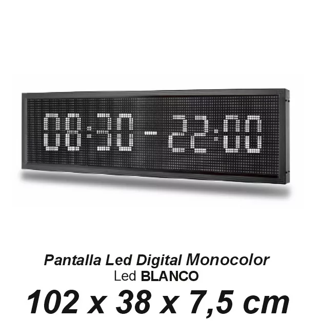 Pantalla digital para exterior monocolor Led BLANCO 1020x380mm